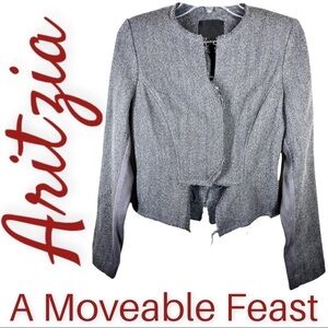 ARITZIA Moveable Feast Wool Raw Edge Moto Jacket, Size 4